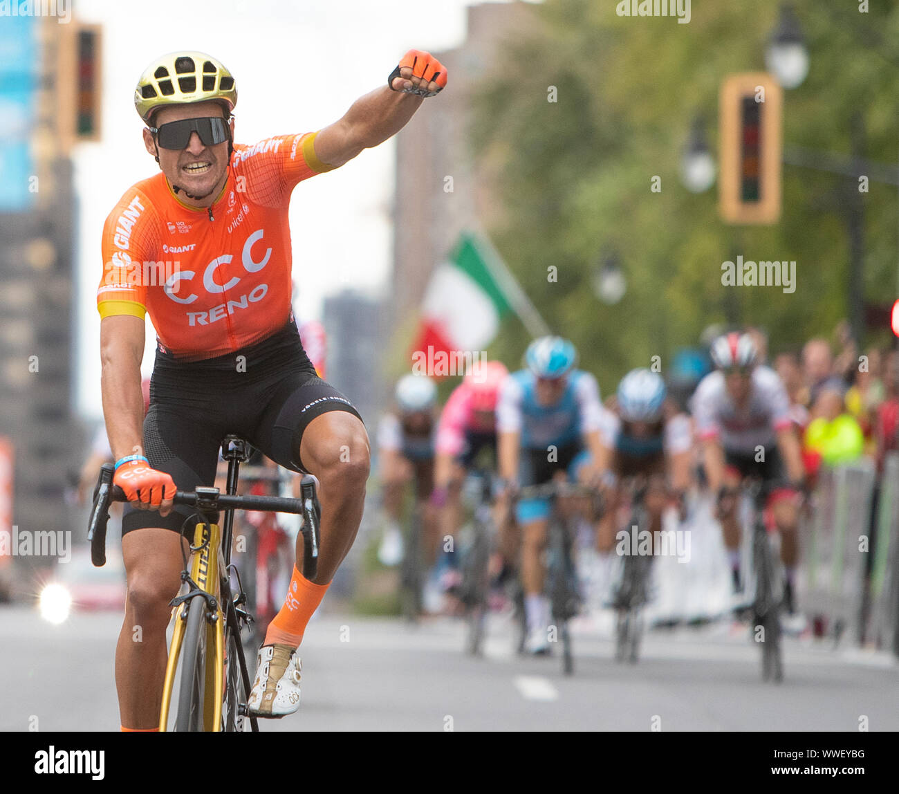 Montreal Quebec Canada 15th Sep 2019 Greg Van Avermaet Of Belgium Celebrates At The Finish Line After Winning The Grand Prix Cycliste De Montreal Cycling Race Credit Patrice Lapointe Zuma Wire Alamy Live News