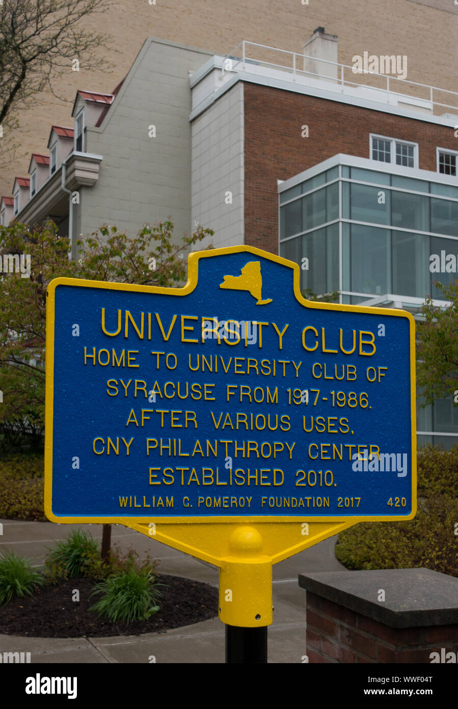 University club sign in Syracuse NY Stock Photo