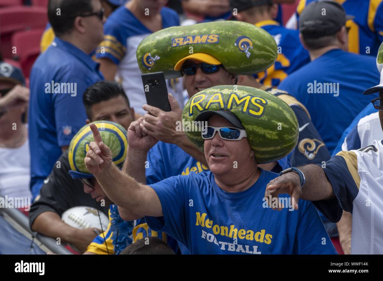 Los Angeles, United States. 15th Sep, 2019. Watermelon heads were in