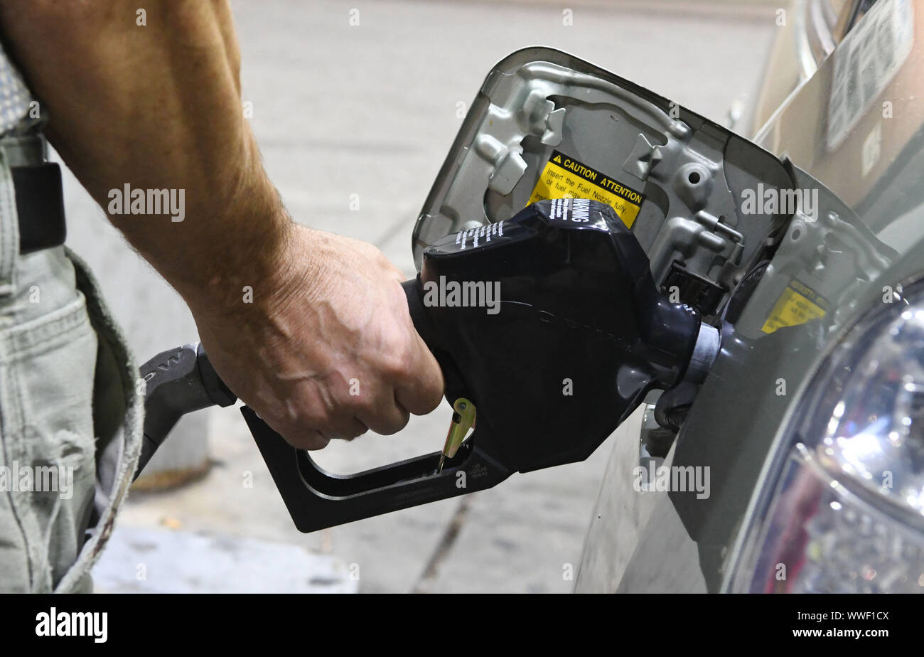 Racine, Wisconsin, USA. 15th Sep, 2019. Crude oil prices are up 12