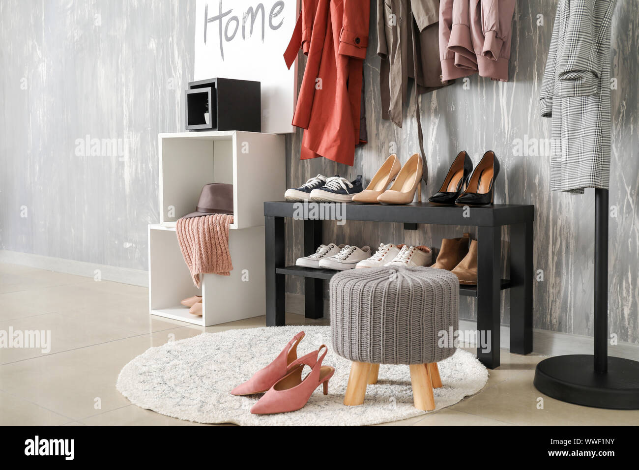 Stylish interior of modern hall Stock Photo - Alamy