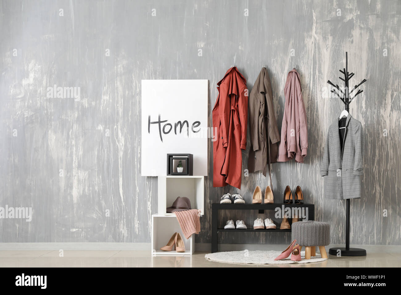 Stylish interior of modern hall Stock Photo - Alamy