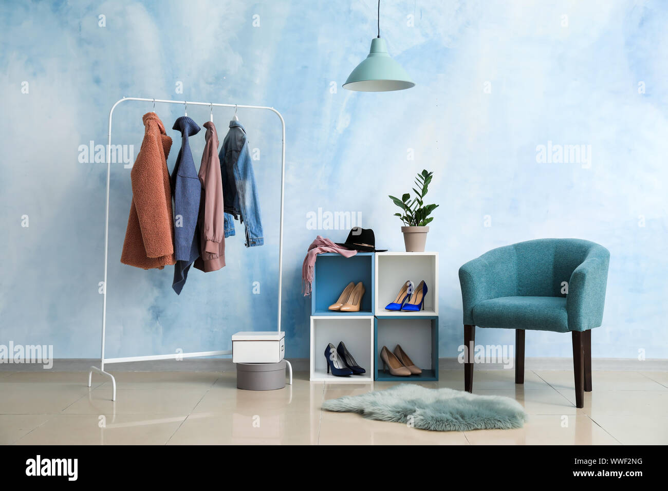 Stylish interior of modern hall Stock Photo - Alamy