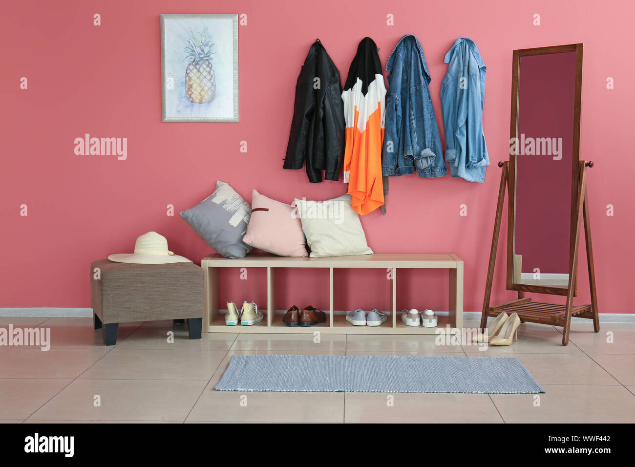 Stylish interior of modern hall Stock Photo - Alamy