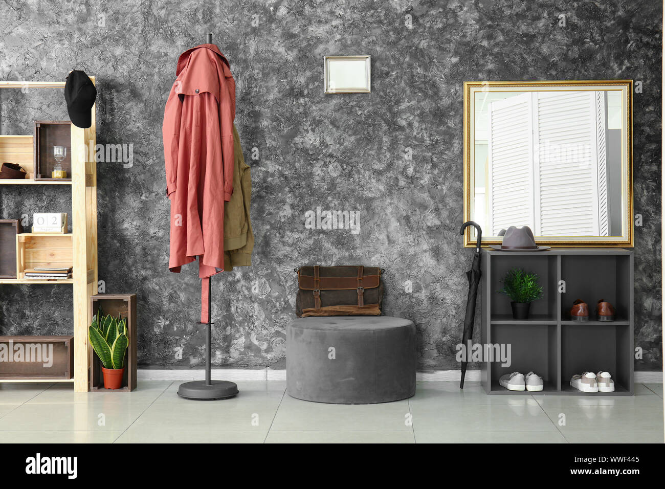Stylish interior of modern hall Stock Photo - Alamy