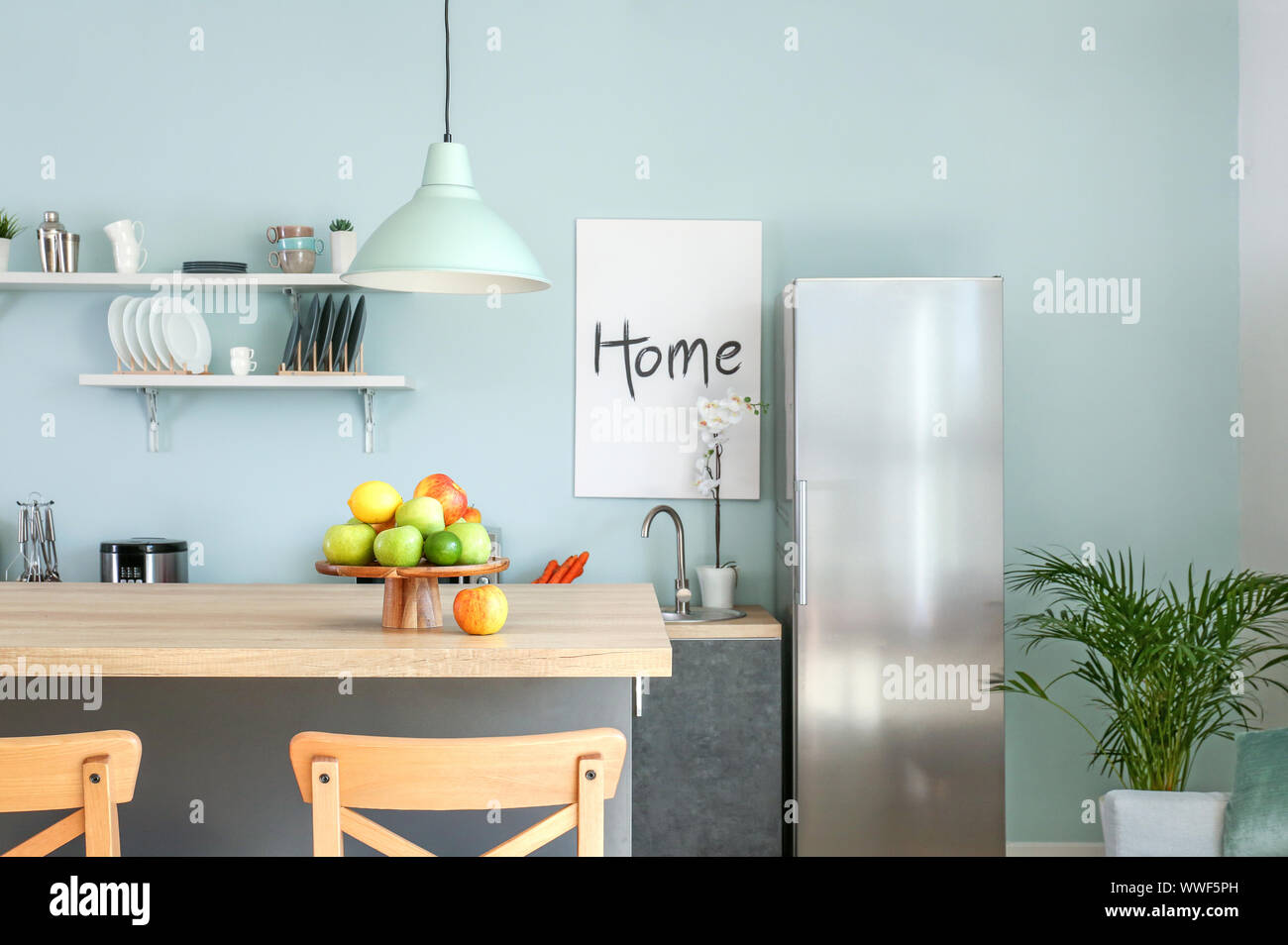 Interior of modern comfortable kitchen Stock Photo Alamy