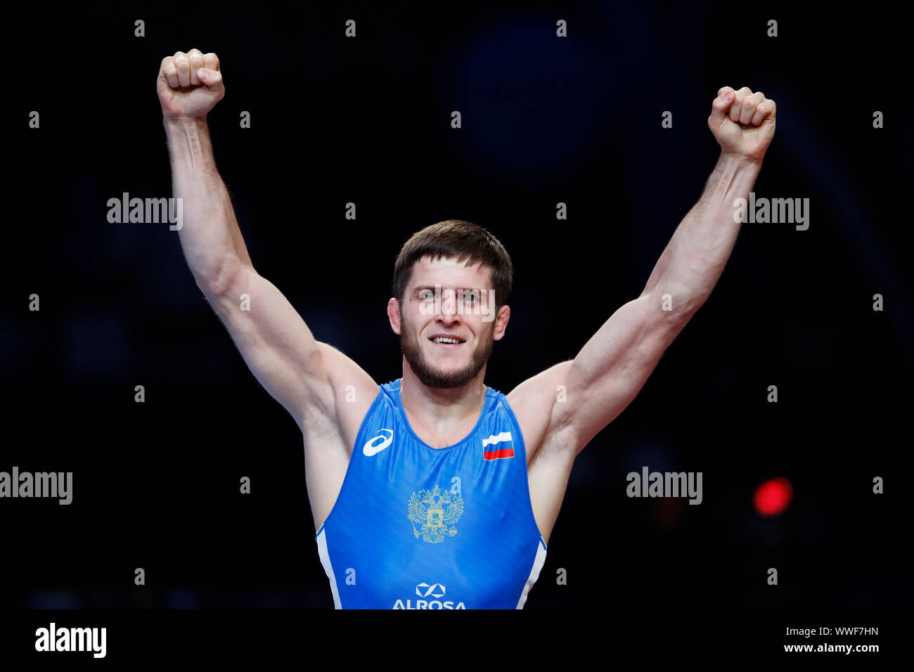 Nursultan, Kazakhstan. 15th Sep, 2019. Abuiazid Mantsigov (RUS