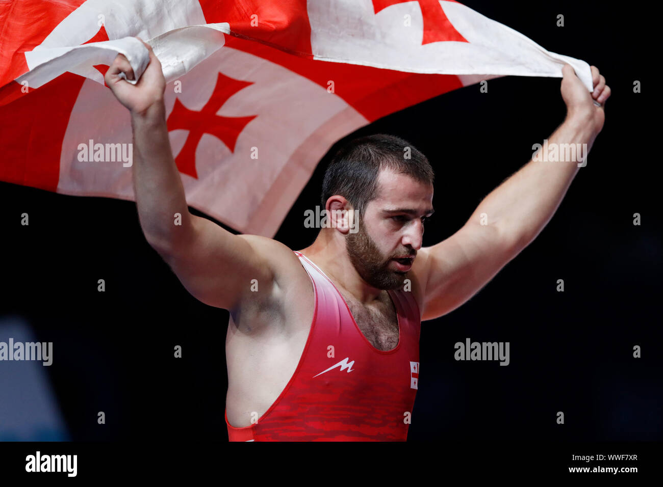 Nursultan, Kazakhstan. 15th Sep, 2019. Lasha Gobadze (GEO) Wrestling