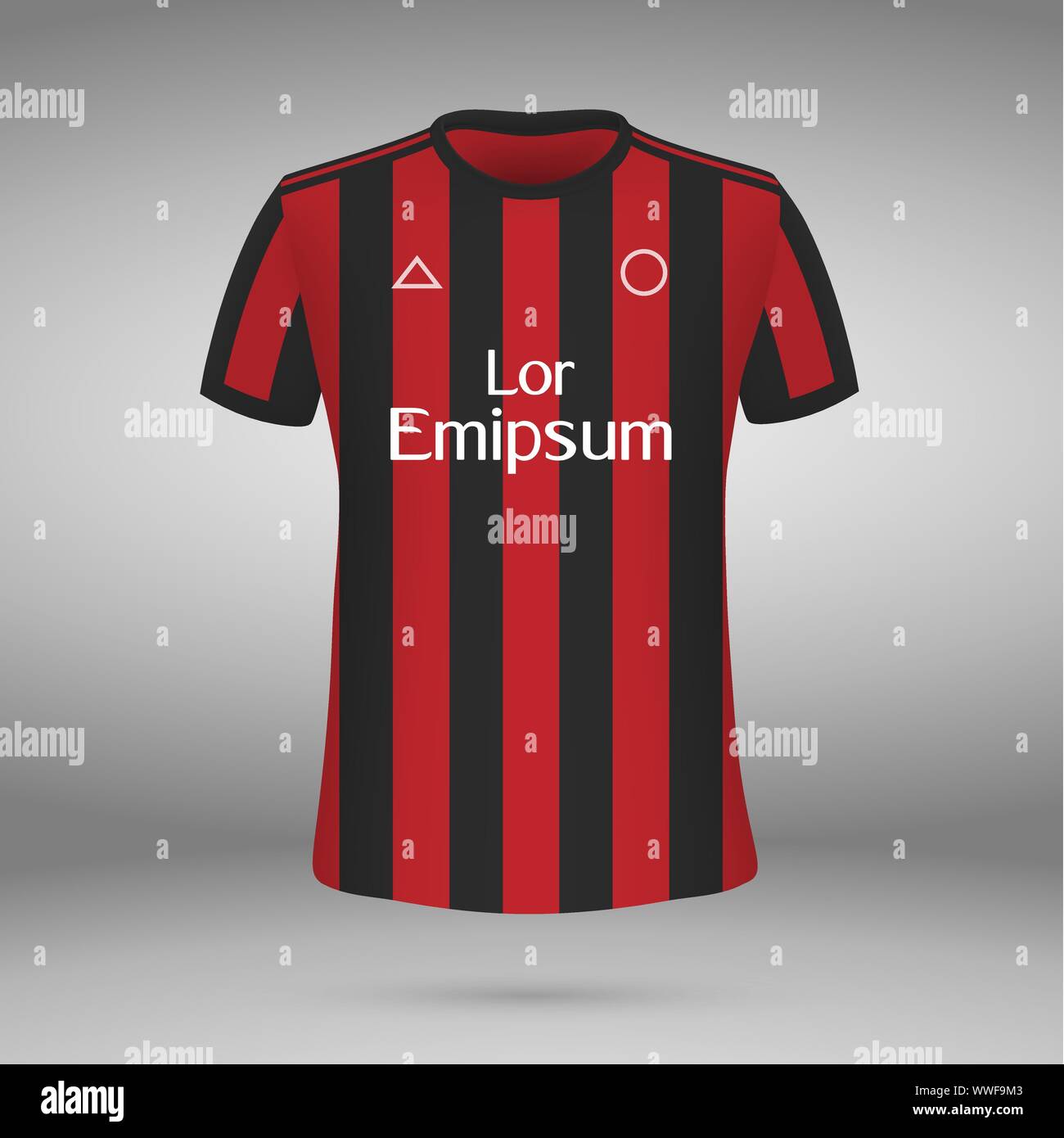 football kit Milan, t-shirt. soccer jersey. Vector illustration Stock Vector