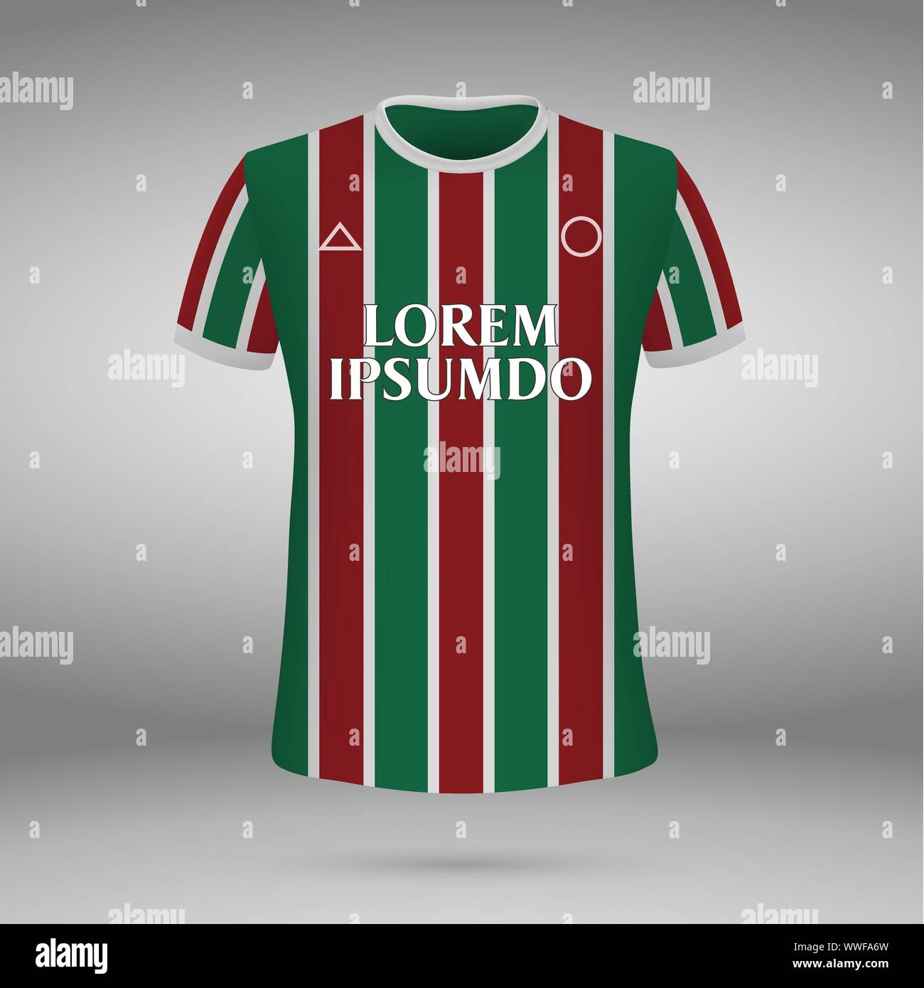 football kit Fluminense, t-shirt. soccer jersey. Vector illustration Stock Vector
