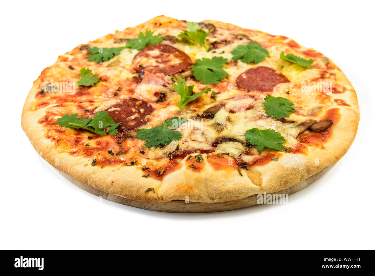 Pizza Siciliana Isolated On White Background Stock Photo 448714750