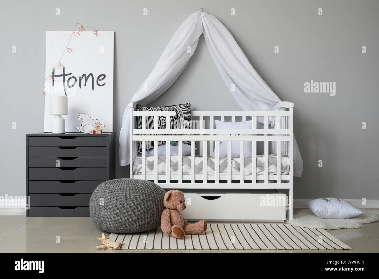 Interior Of Modern Baby Room With Crib Stock Photo 273866795 Alamy