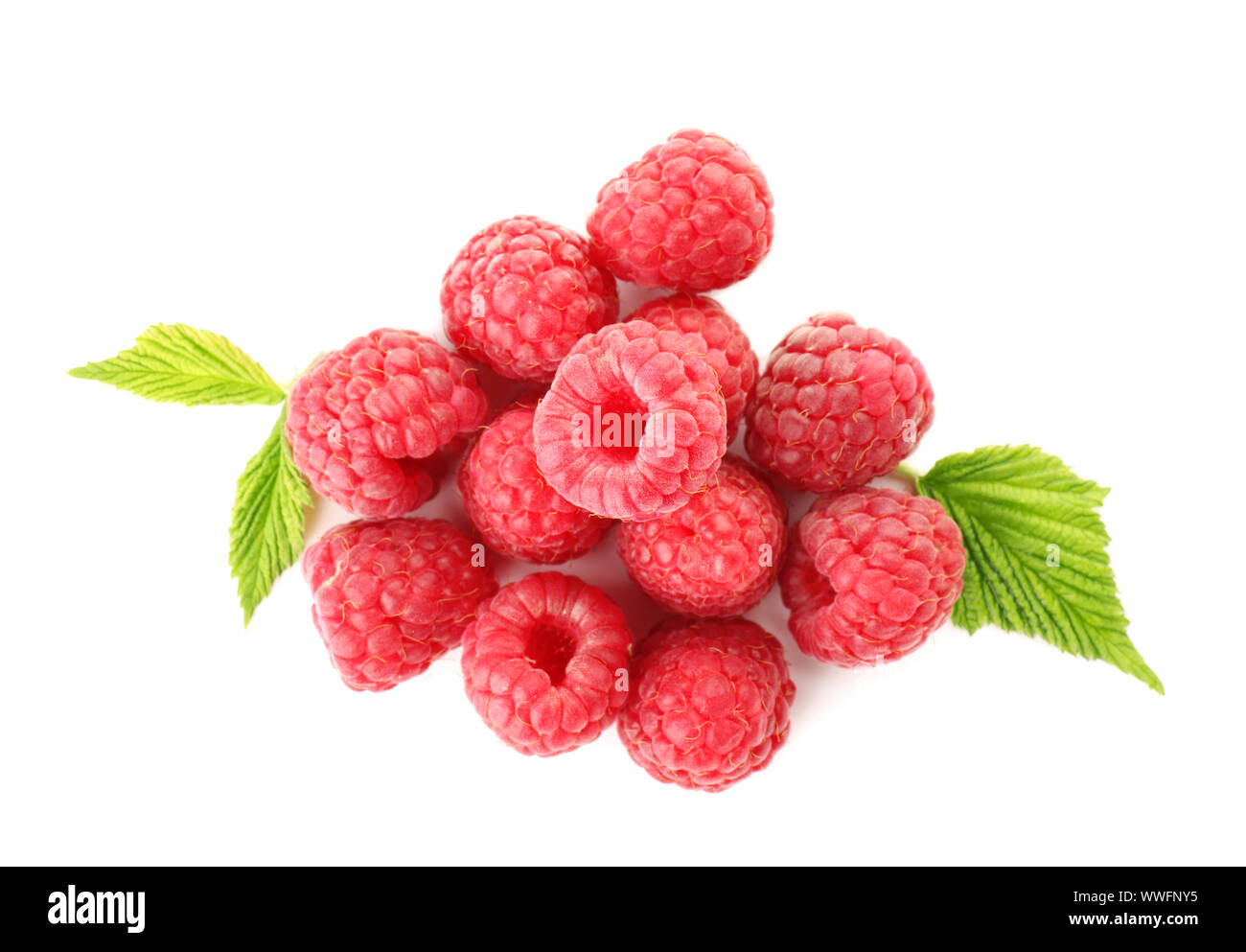 Sweet ripe raspberry on white background Stock Photo - Alamy