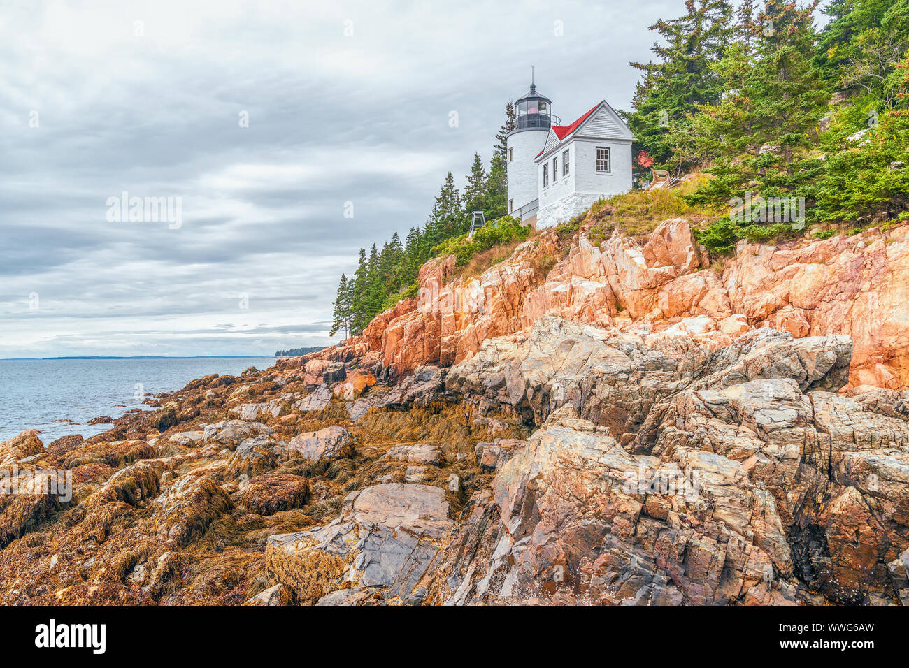 Bass Harbor Head Lighthouse. Mount Desert Island. Maine Stock Photo