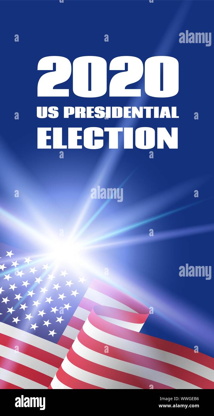 Vertical banner for 2020 US Presidential Election. With USA flag Stock Vector