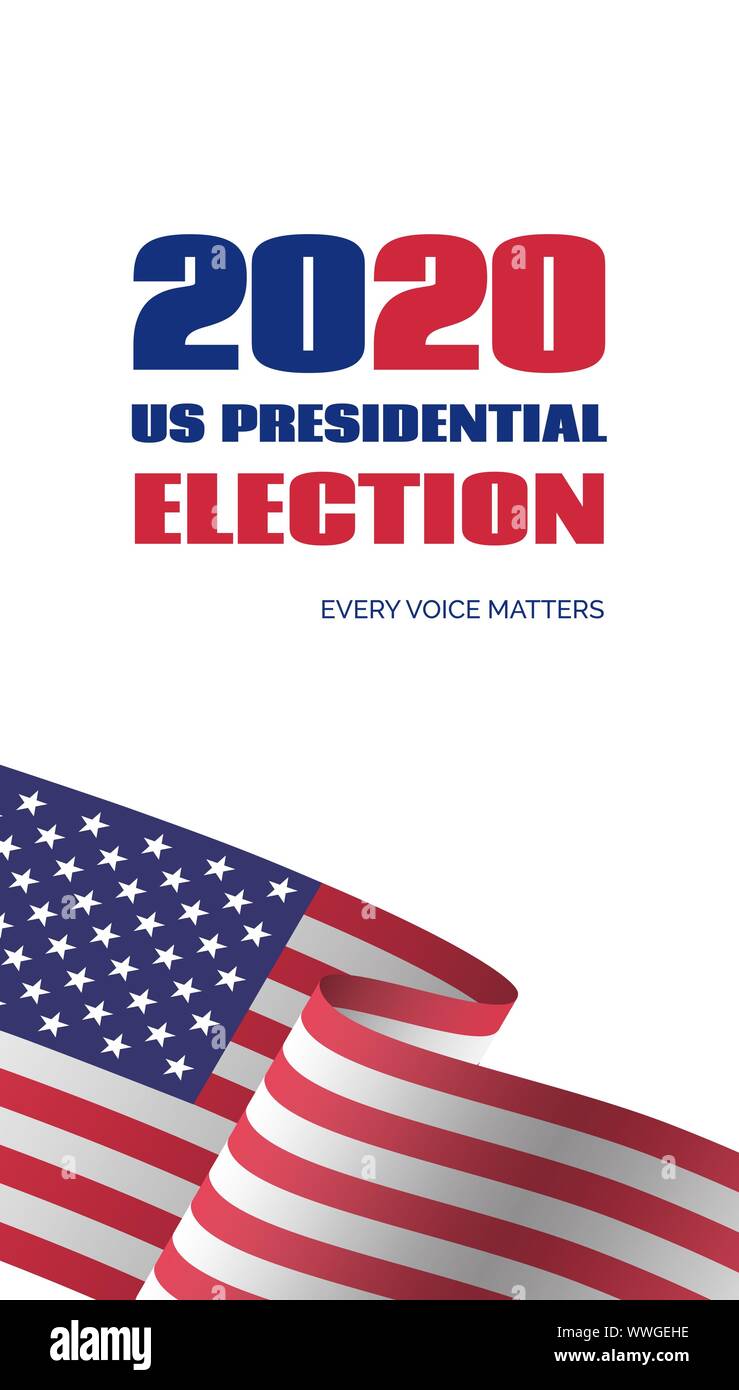 2020 US Presidential election banner. Vector vertical template for vote Stock Vector