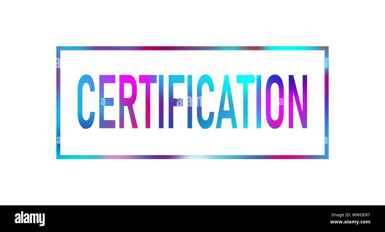 Certificate with colorful bright, rainbow colortext icon Vector Stock ...