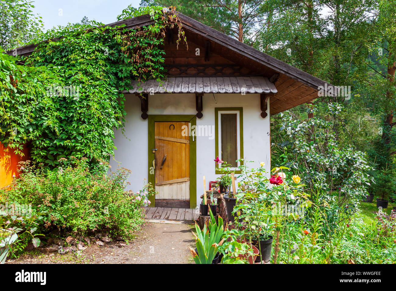 A small cute house outside the city for summer living and outdoor ...