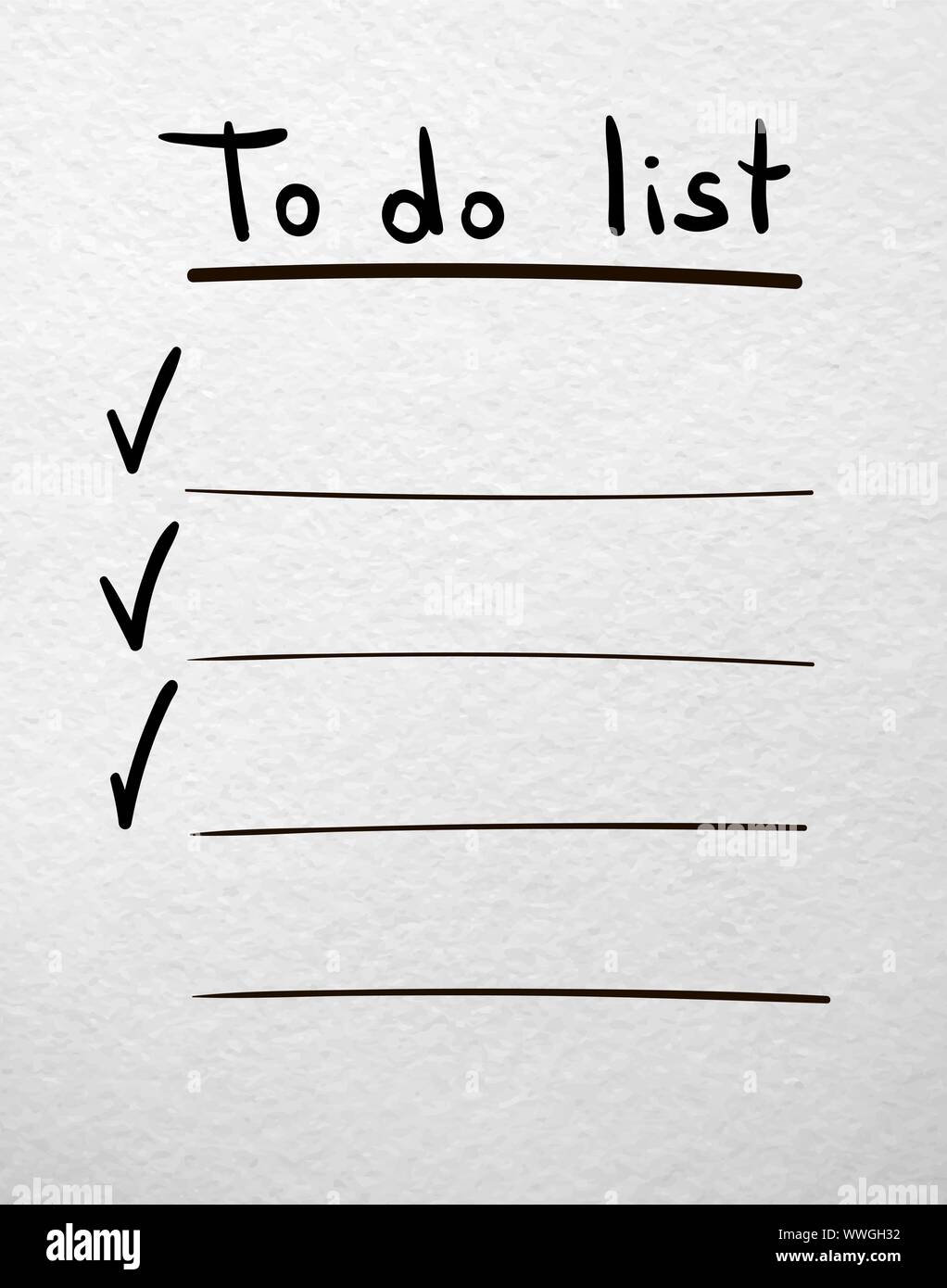 To do list. Vector hand drawn planner on a white paper Stock Vector