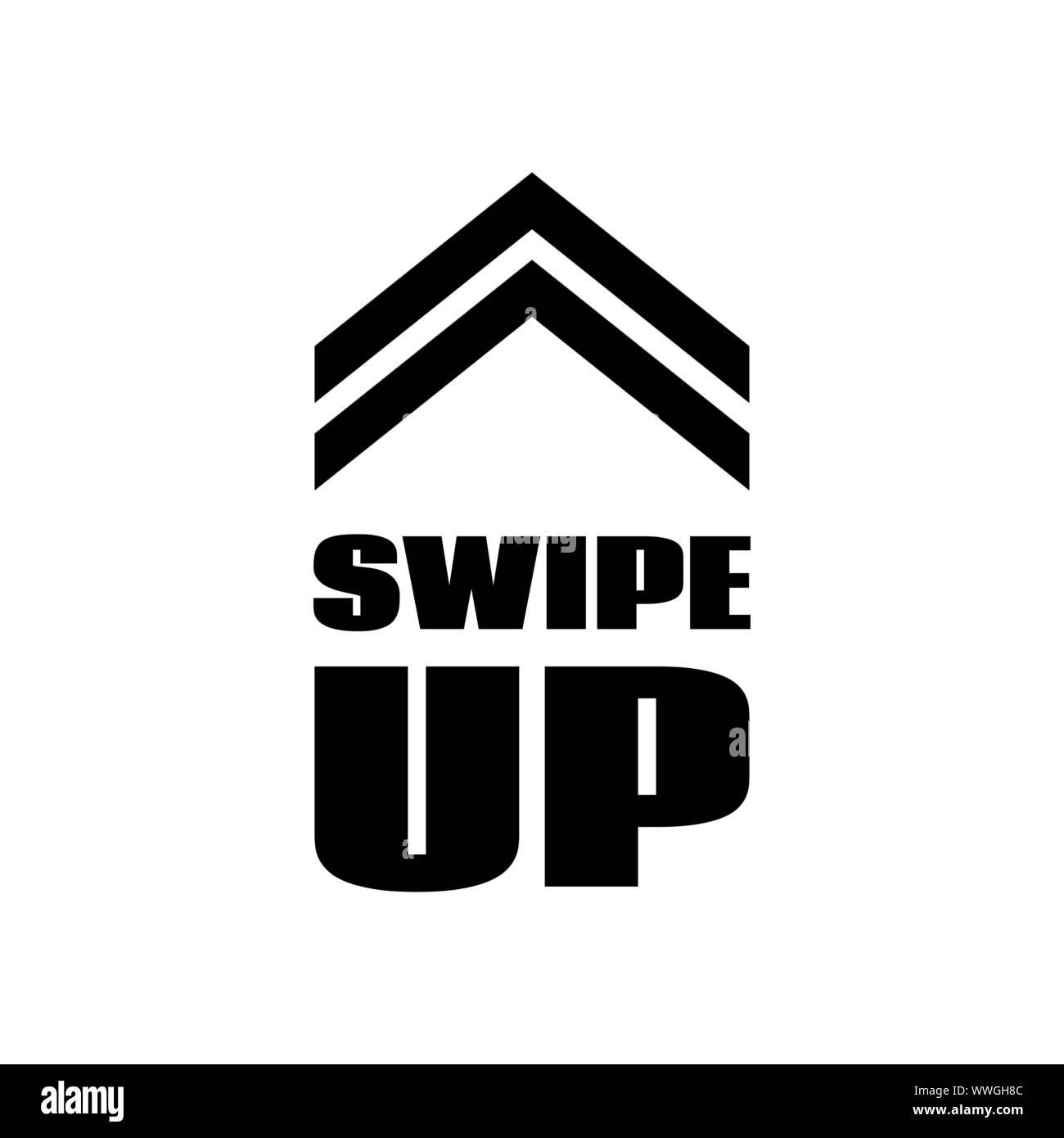 Swipe up sign. Vector scrolling button template for social media app Stock Vector