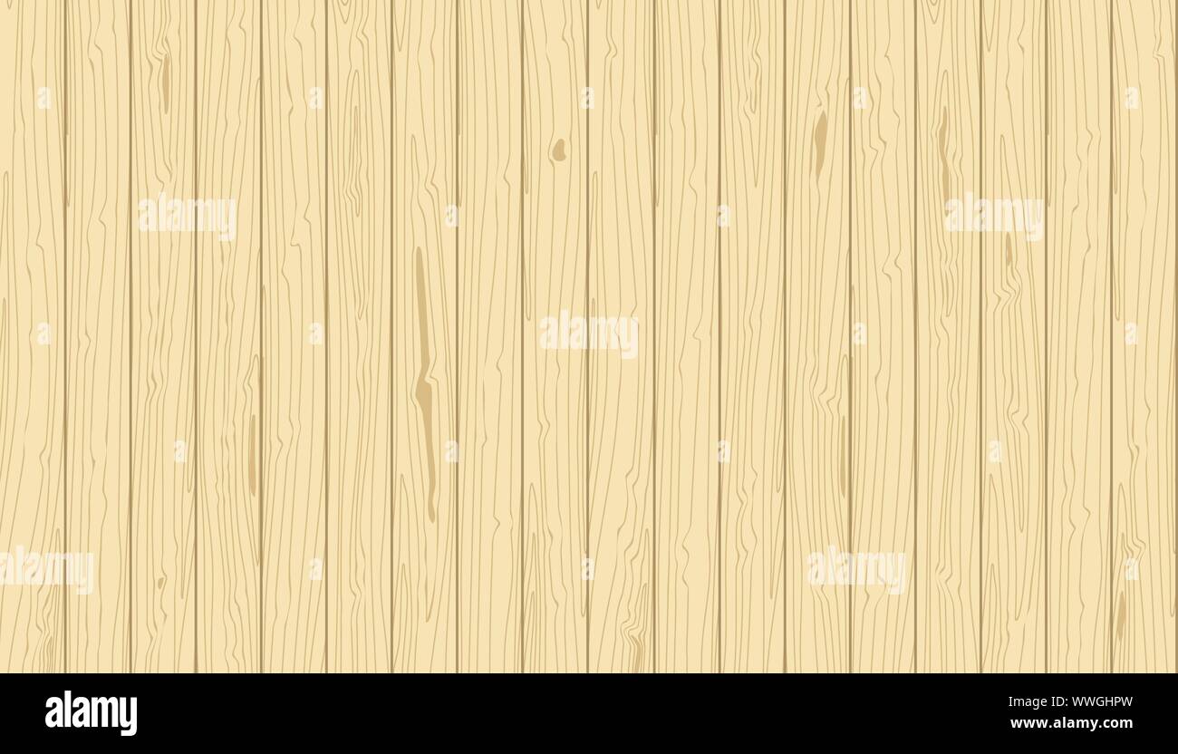 Light wooden vertical planks. Vector grain textured background. Pine veneer Stock Vector