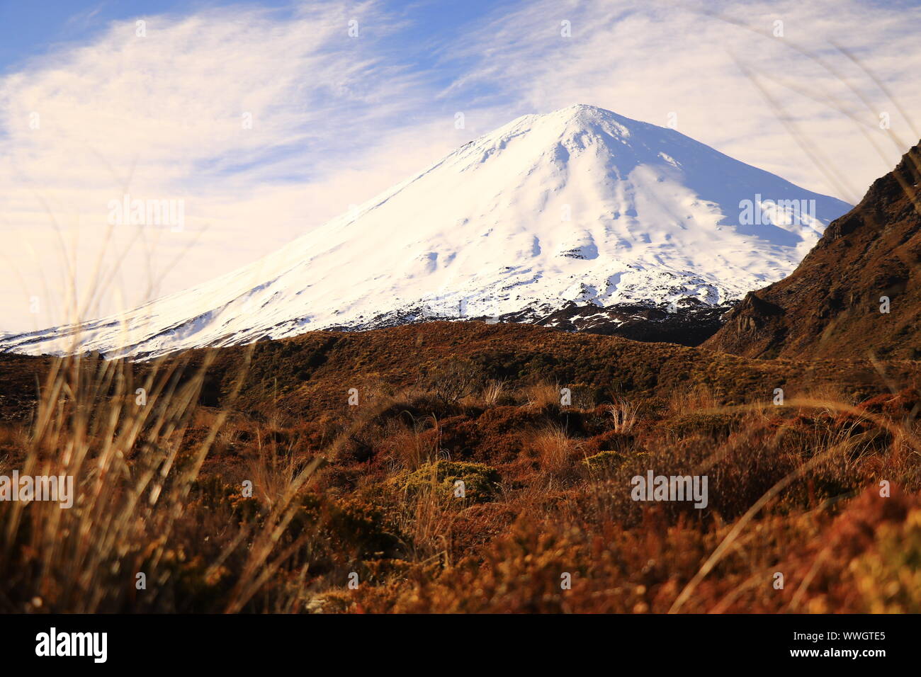 Tongariro crossing in winter,Mount ngauruhoe, the great walk, New ...