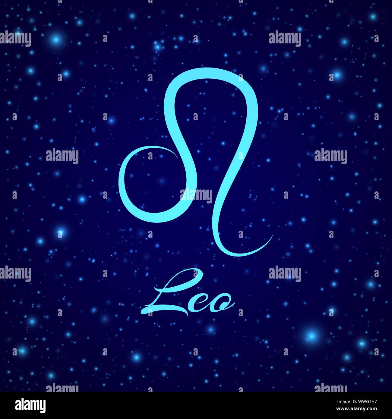 Leo. Vector zodiac sign on a night sky Stock Vector