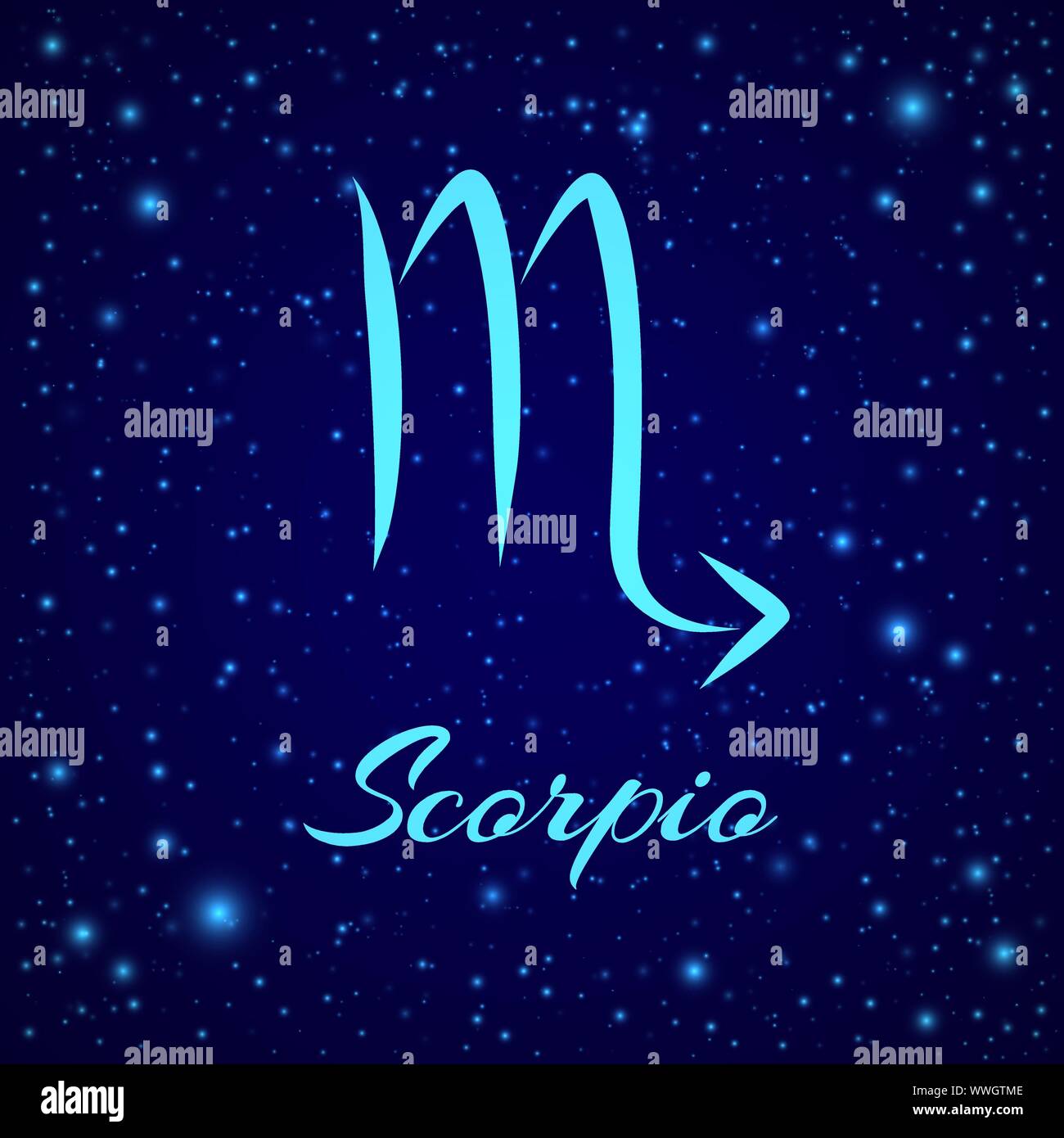 Scorpio. Vector zodiac sign on a night sky Stock Vector