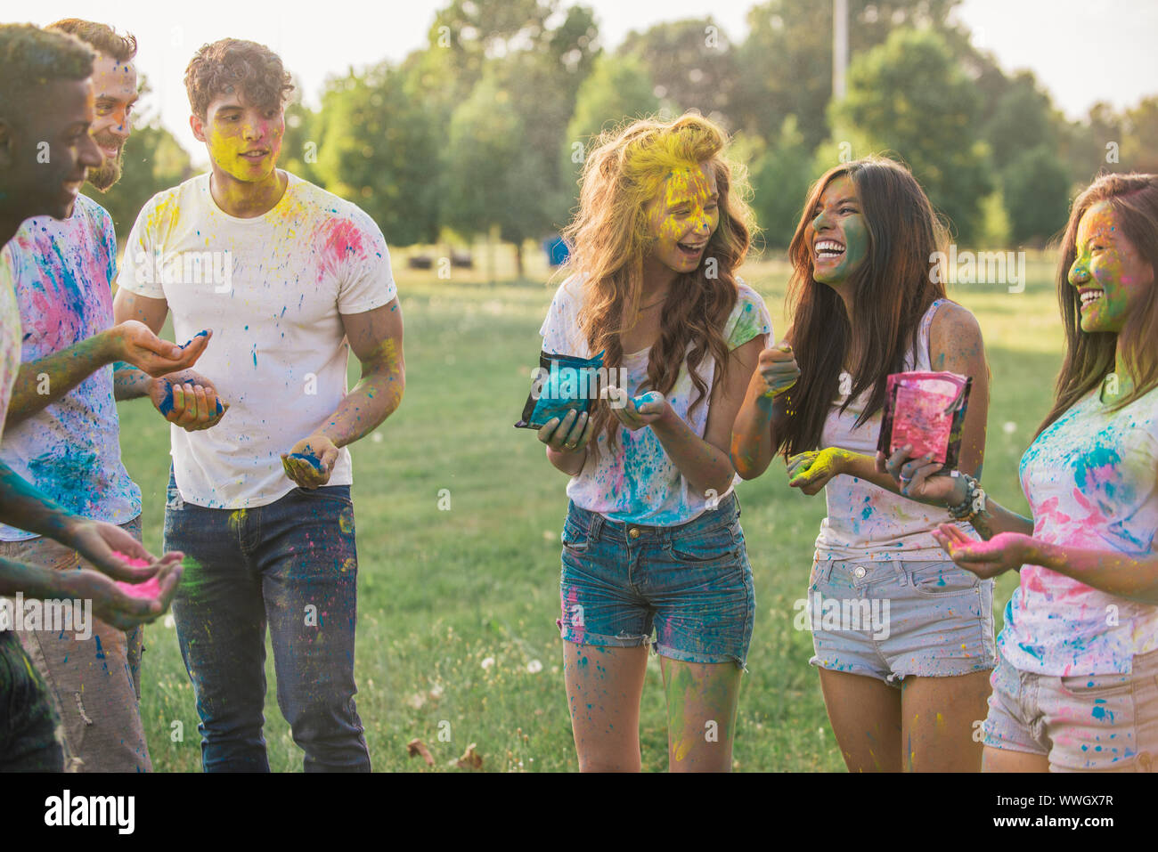Group teens playing colors hi-res stock photography and images - Alamy
