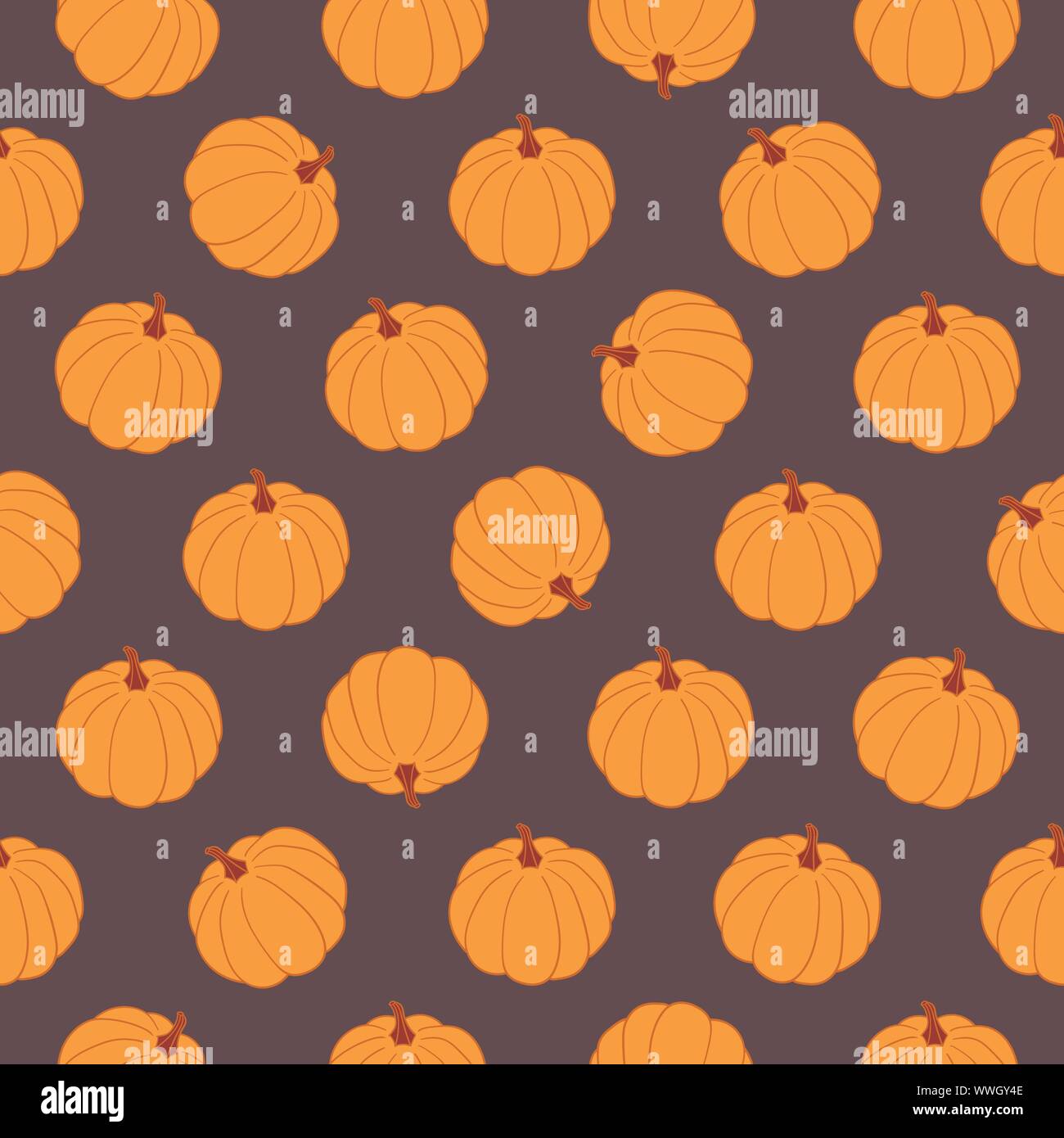 Hand-drawn pumpkins vector seamless pattern Stock Vector Image & Art ...