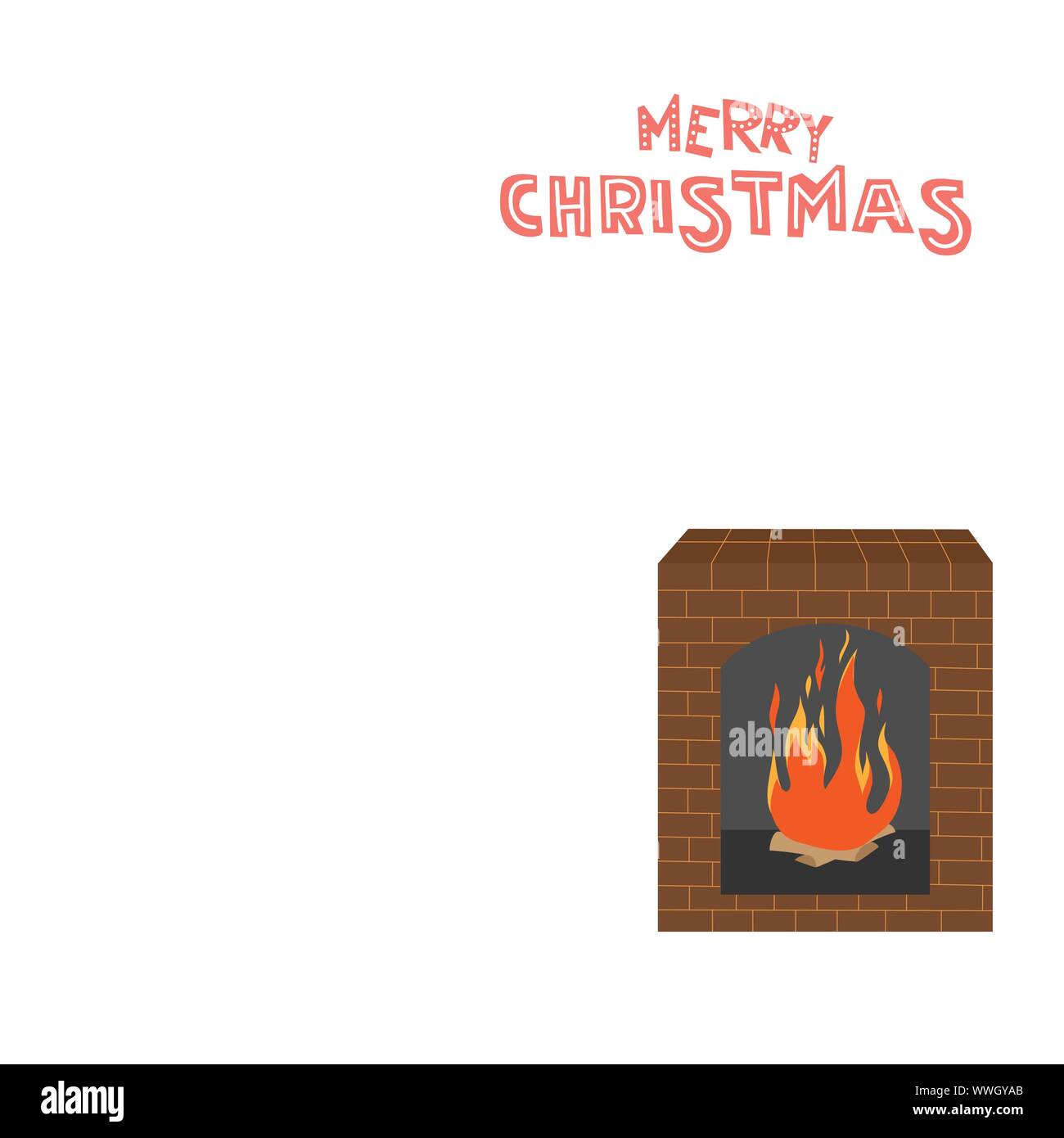 A boy lies in front of a fireplace by the fire against the background of a Christmas tree. Cute cartoon flat vector illustration isolated on white Stock Vector