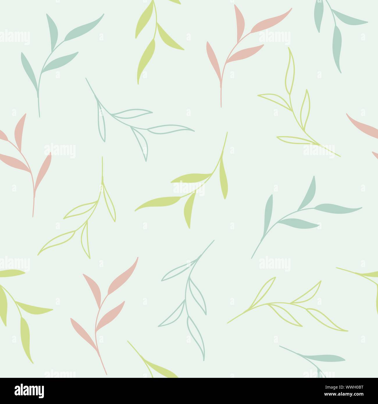 Soft colored floral seamless pattern. Vector background for fabric print, wallpaper design Stock Vector