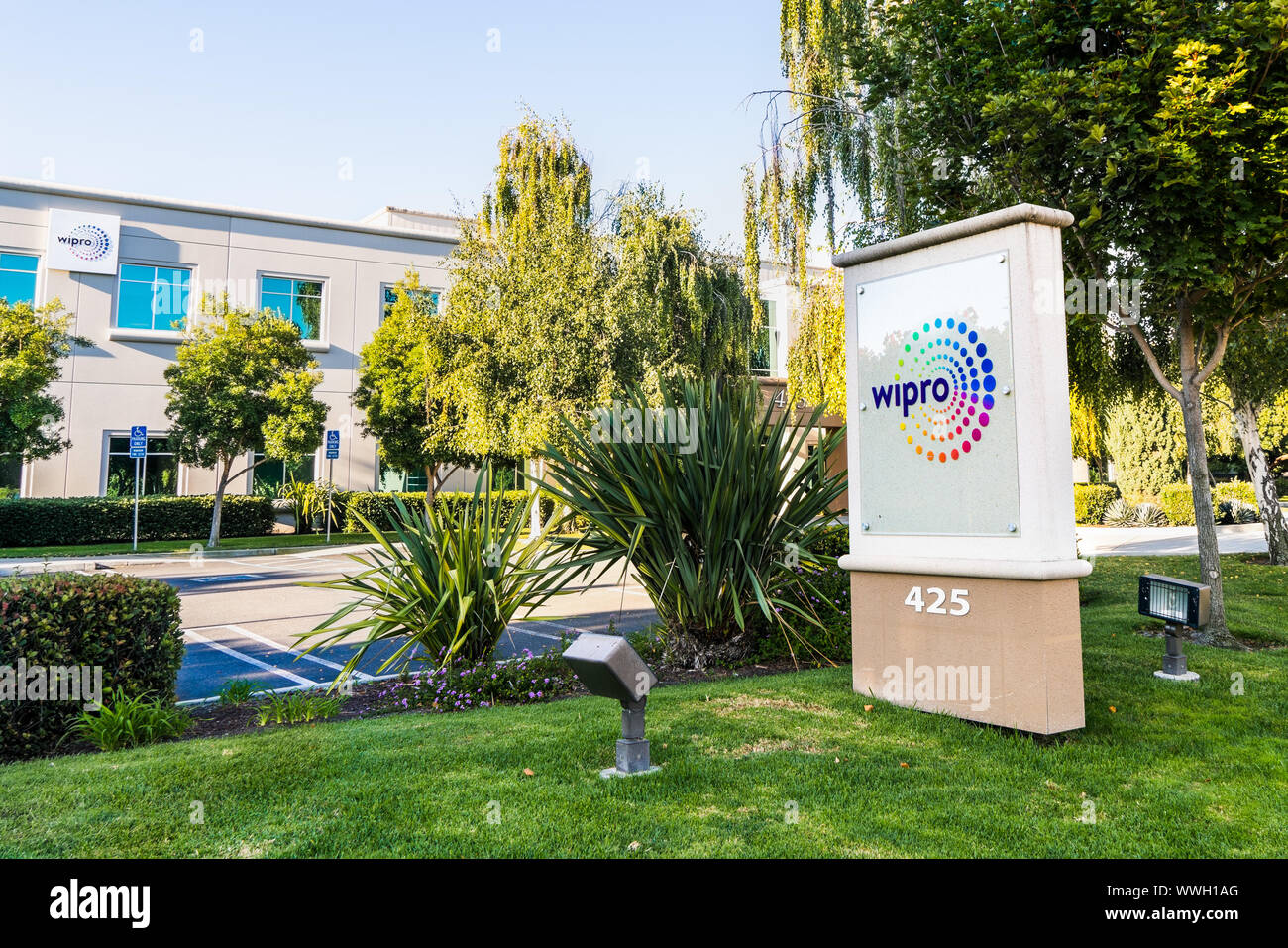 Sep 14, 2019 Mountain View / CA / USA - Wipro offices in Silicon Valley; WIPRO Ltd is an Indian multinational corporation that provides information te Stock Photo