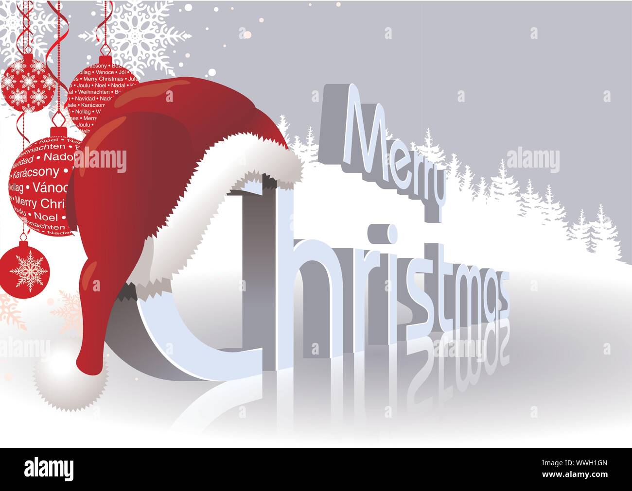 Merry Christmas Card Stock Vector Image &amp; Art - Alamy