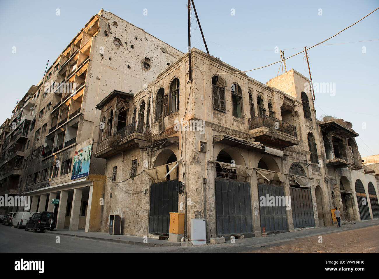 This photo show what remains from the old city of Aleppo-Syria Stock Photo