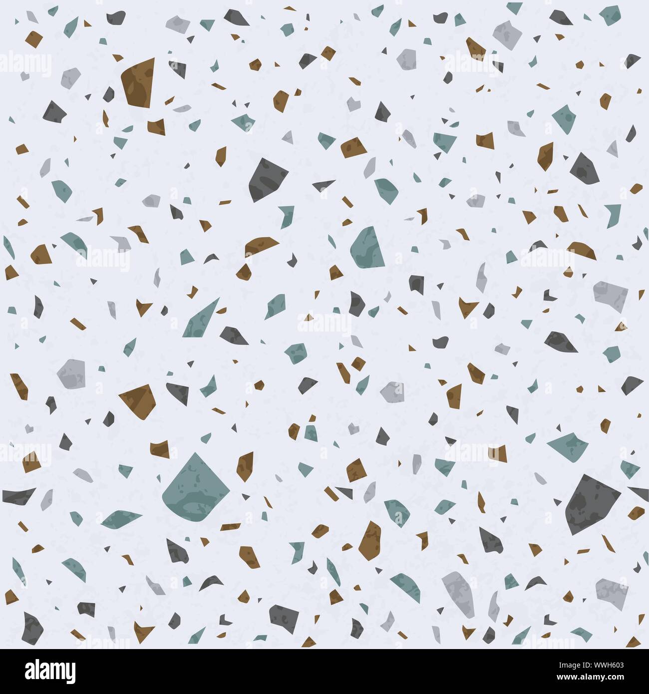 Terrazzo vector seamless pattern. Stone flooring background Stock Vector