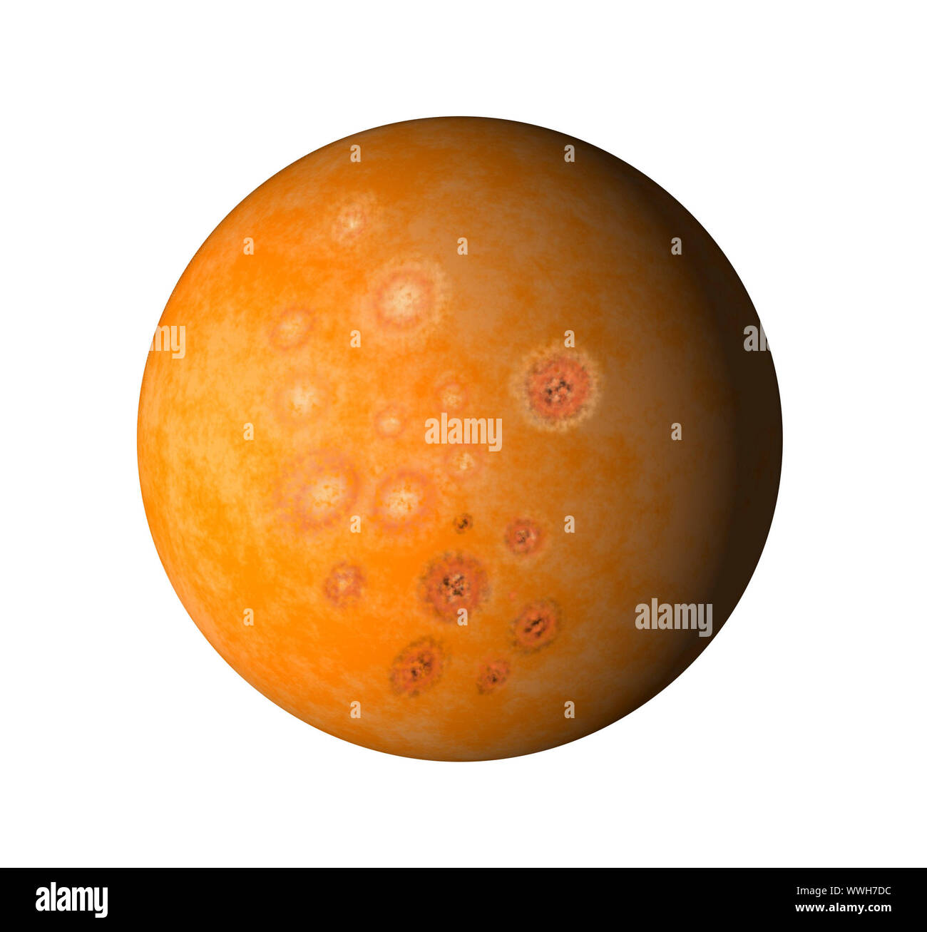 illustration of Jupiter moon io on isolated background Stock Photo - Alamy