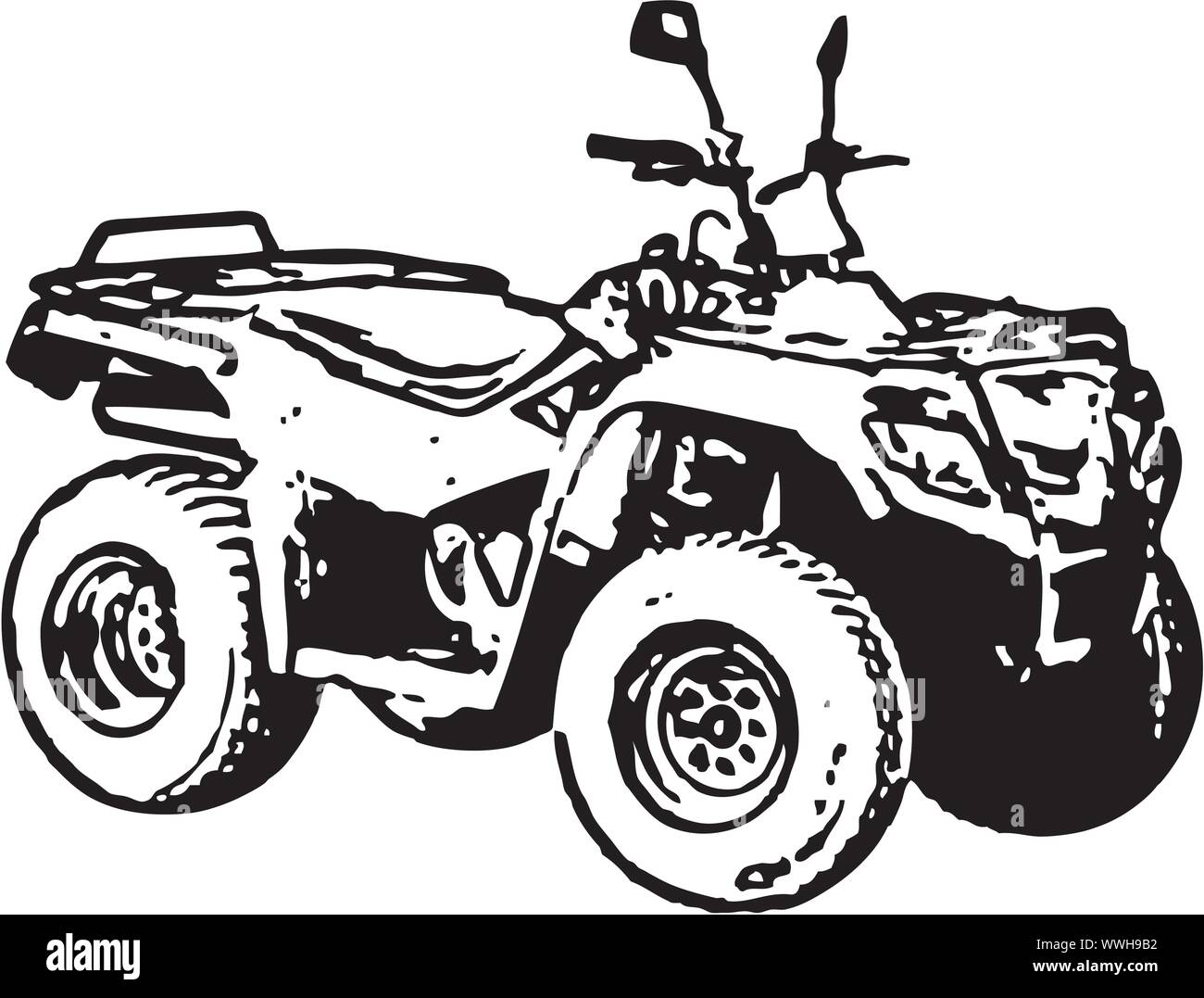 Four-wheel motorbike ATV. Vector. Stock Vector
