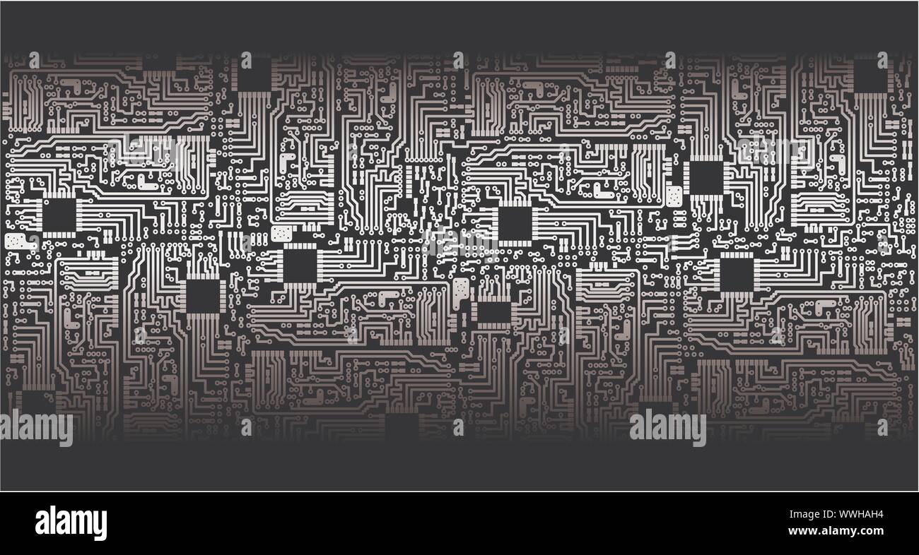 Circuit board - silver black Stock Vector