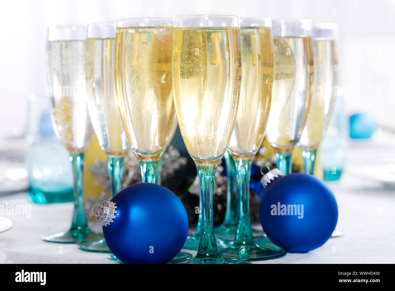 Flute wine glasses with drink Stock Photo Alamy