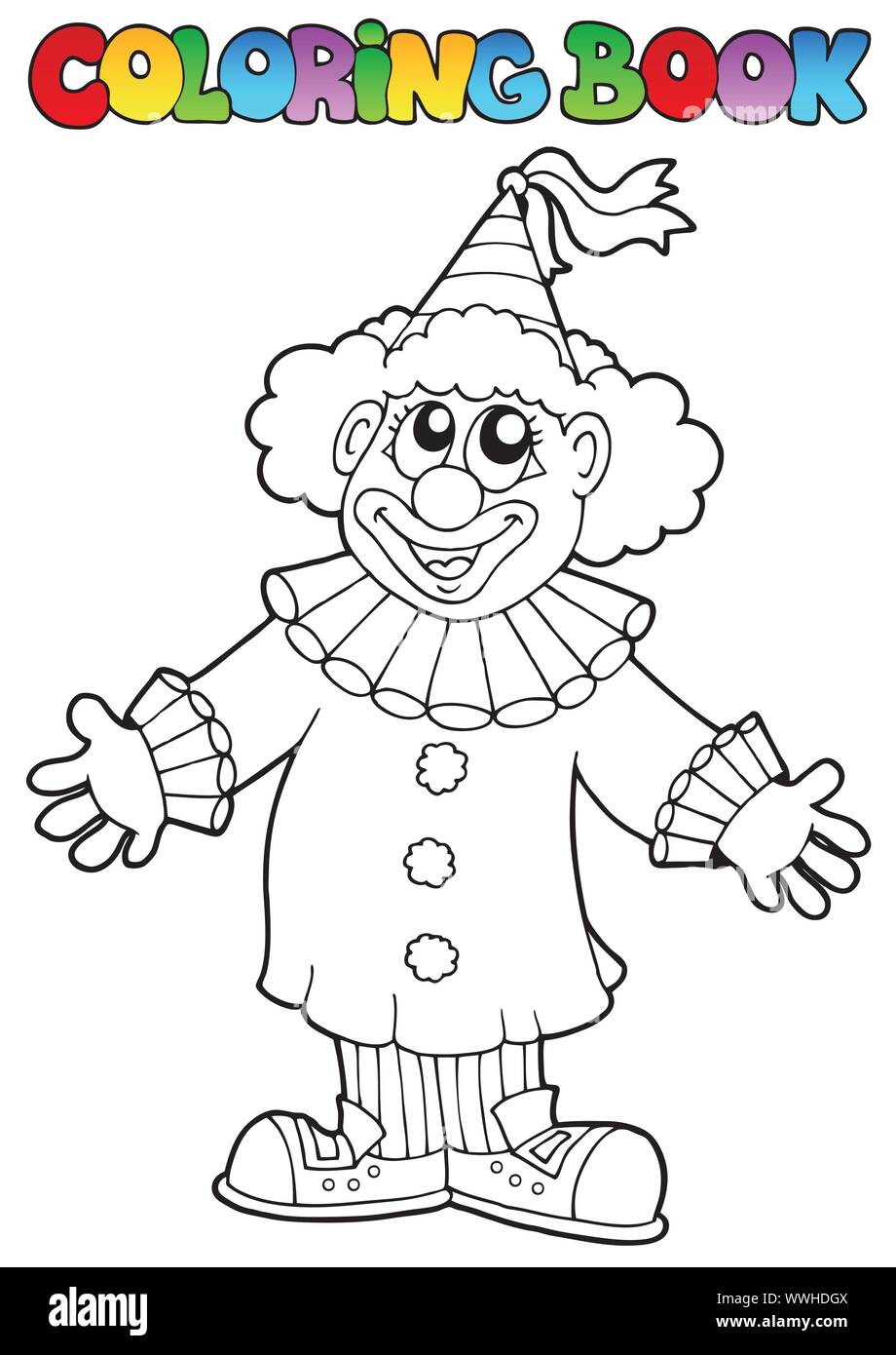 Coloring book with happy clown 9 Stock Vector Image & Art - Alamy
