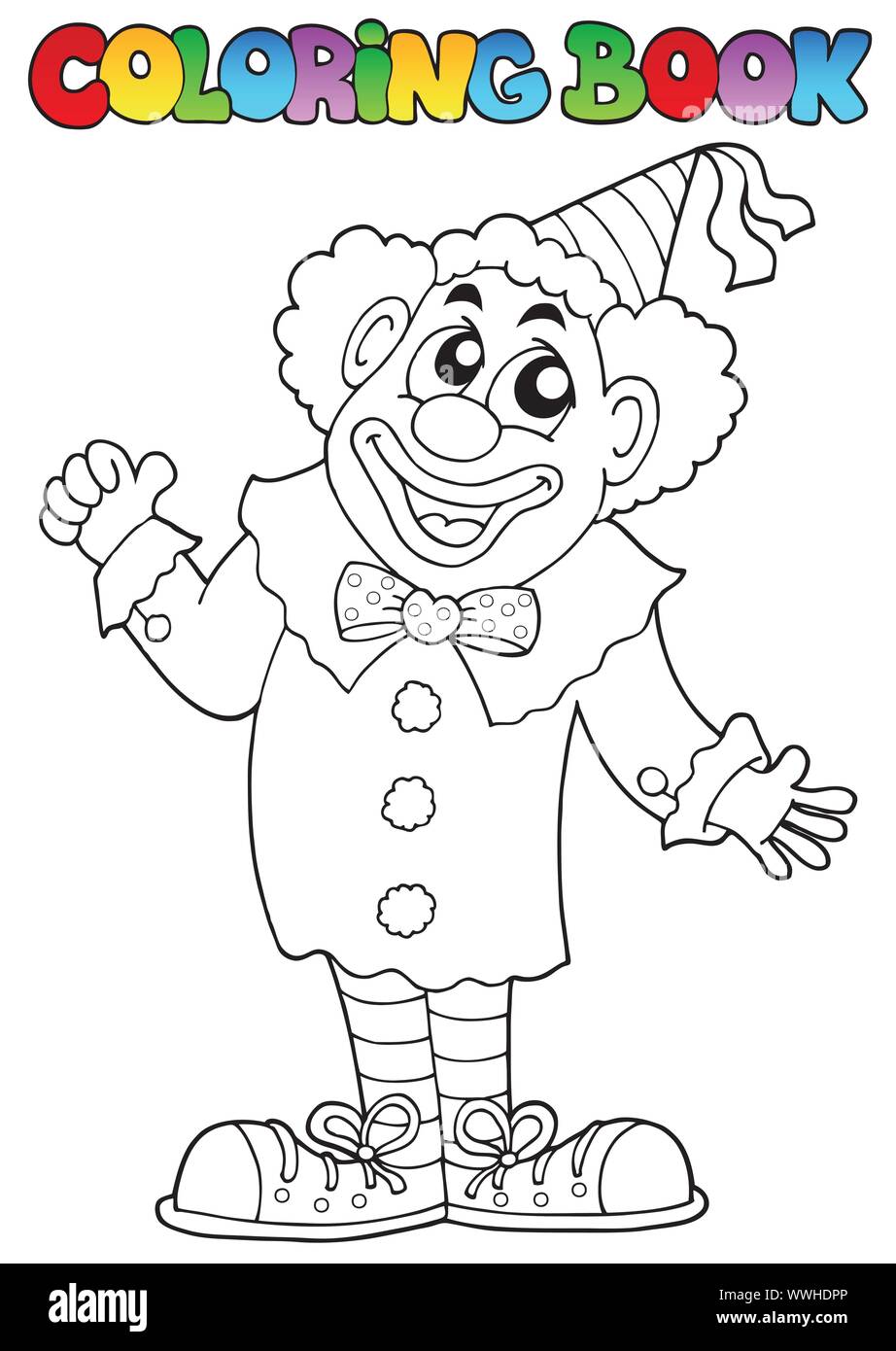 Coloring book with happy clown 7 Stock Vector Image & Art - Alamy
