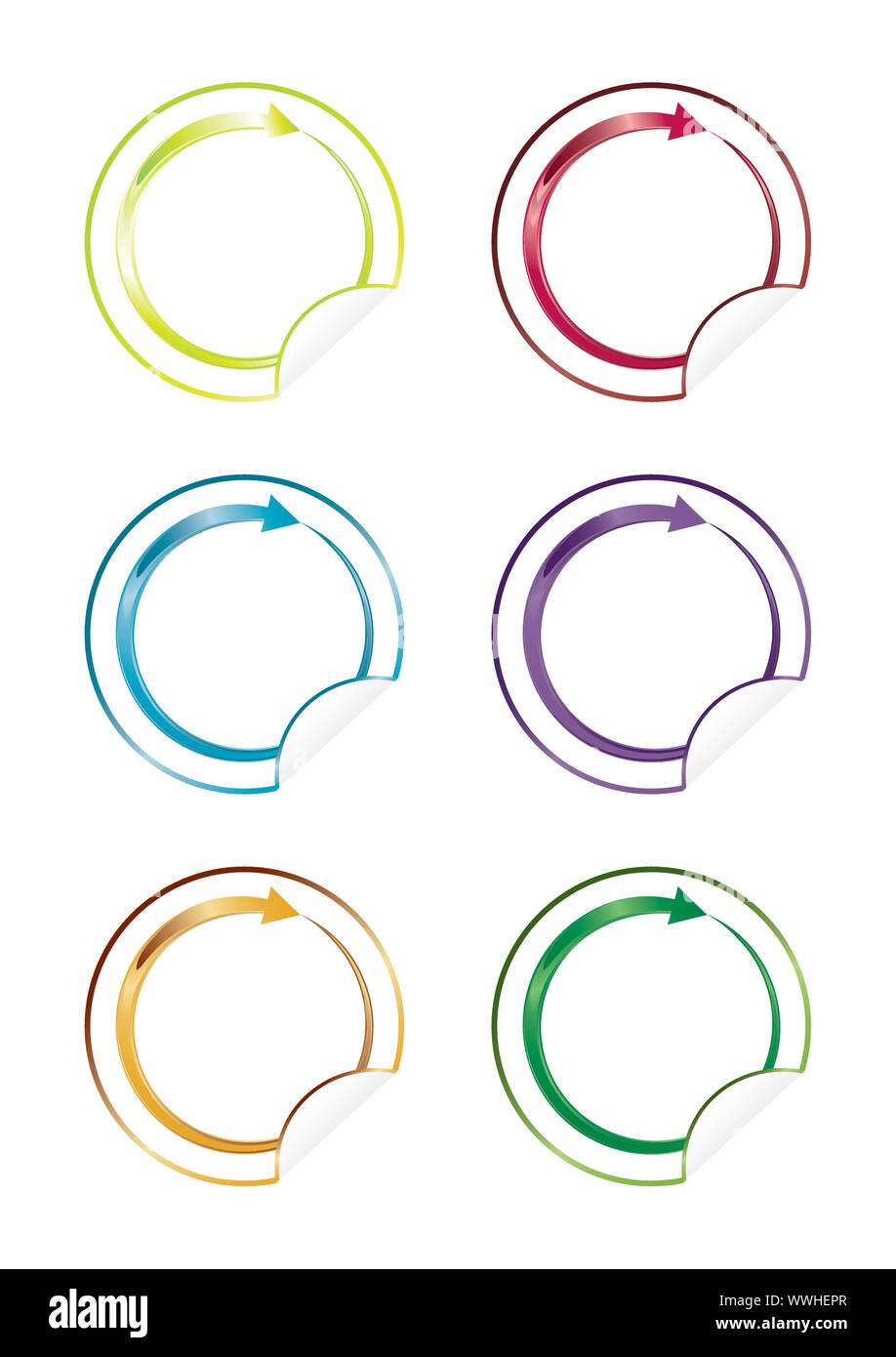 Set of six blank stickers Stock Vector Image & Art - Alamy