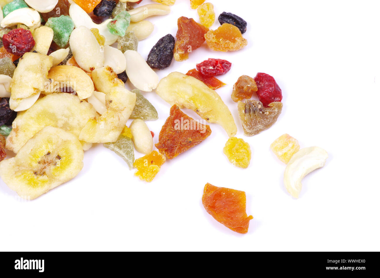 mix dried fruits collection on white Stock Photo - Alamy