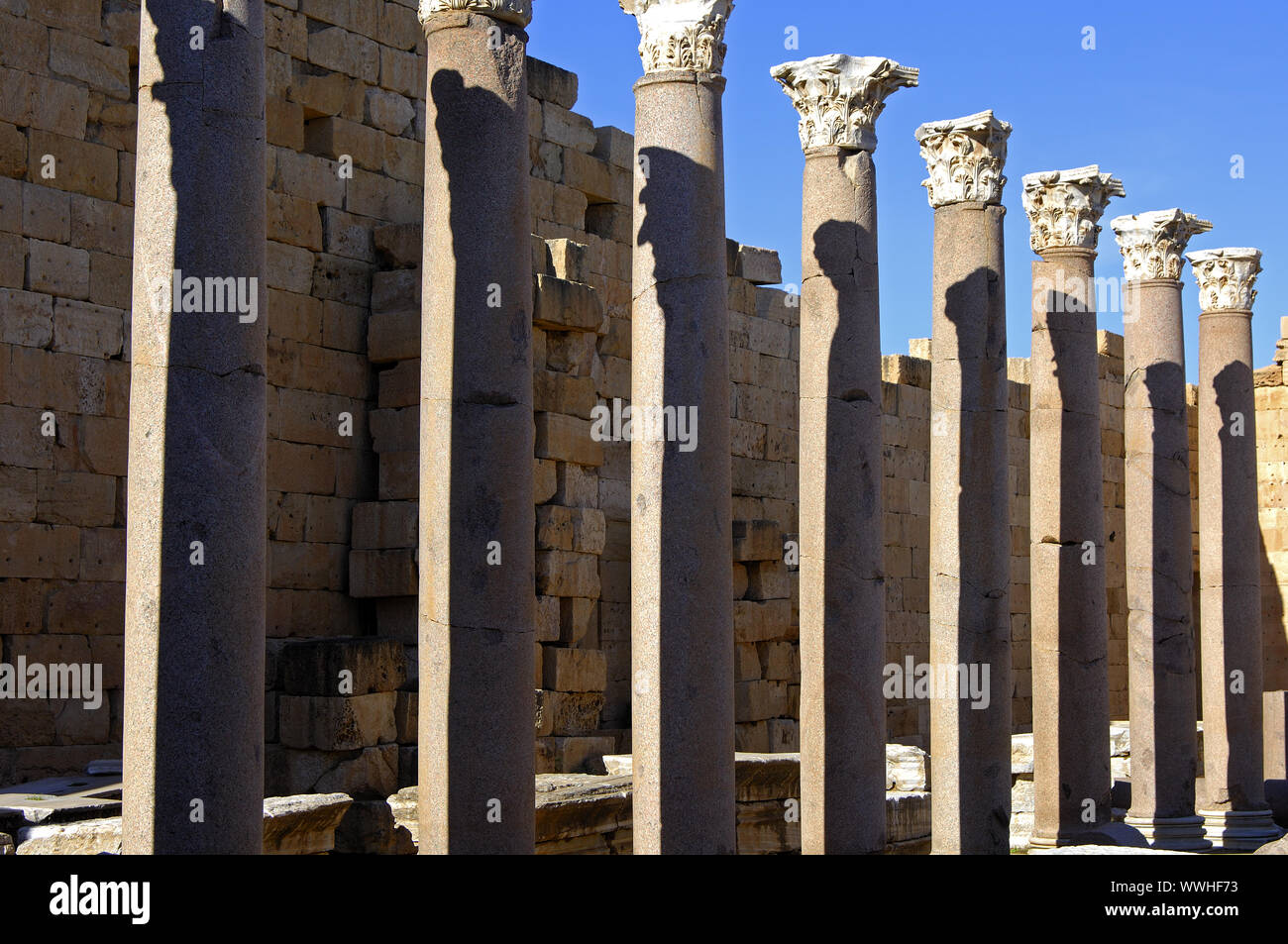 Arcade, Leptis Magna, Libya Stock Photo
