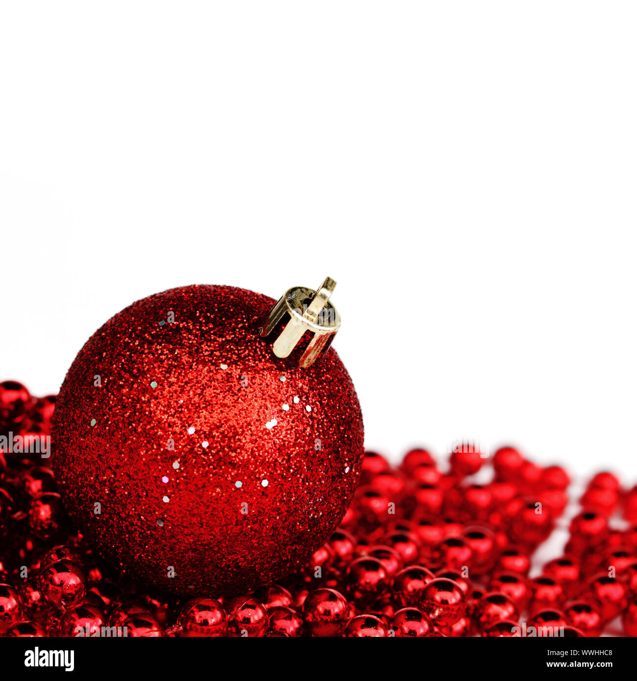 red christmas ball isolated on white background Stock Photo - Alamy