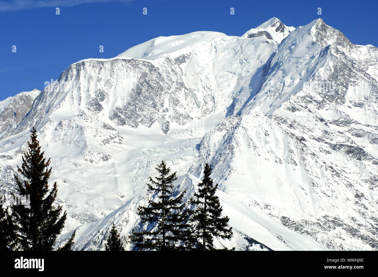 Massif of Mont Blanc, Alps, France Stock Photo