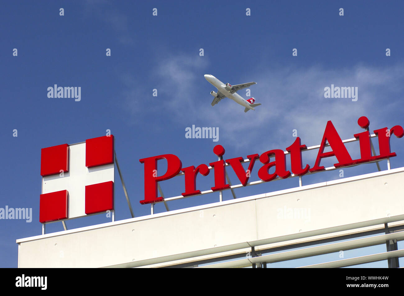 Headquarters of the airline PrivatAir, Geneva, Switzerland Stock Photo