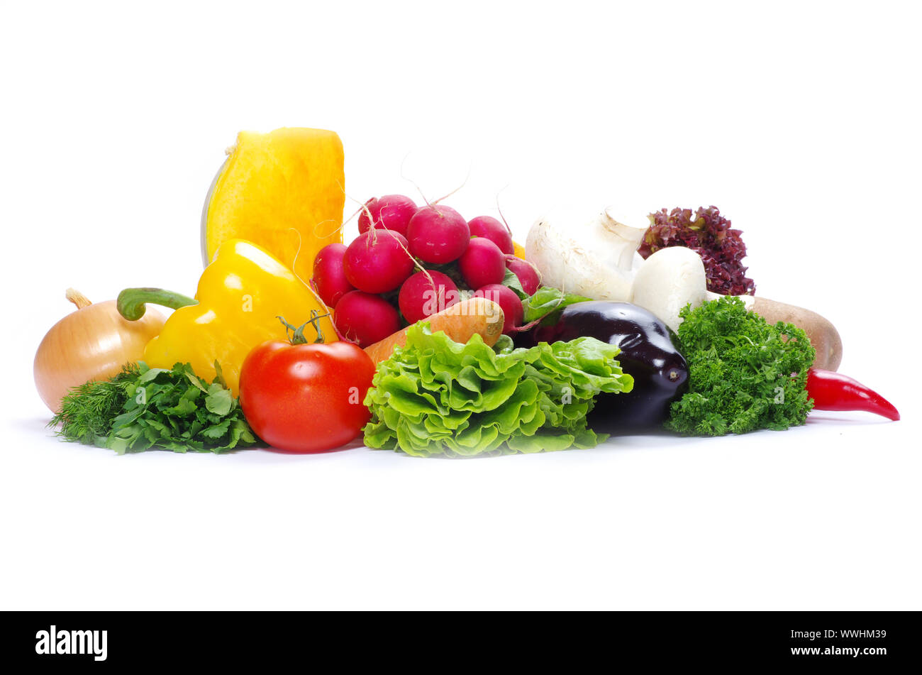 vegetables on the white background Stock Photo - Alamy