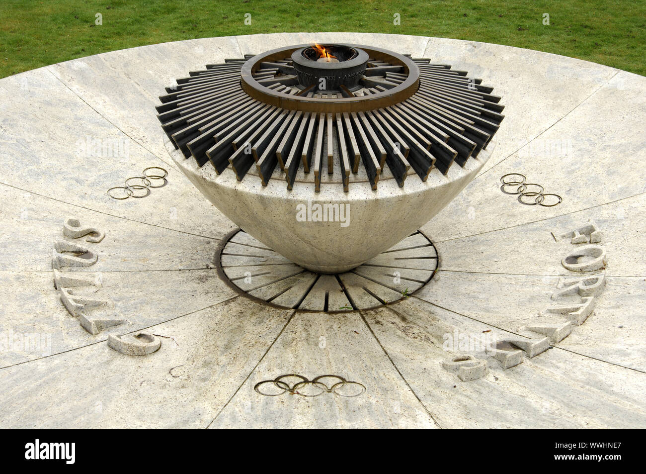 Olympic flame, Lausanne Olympic Museum Stock Photo